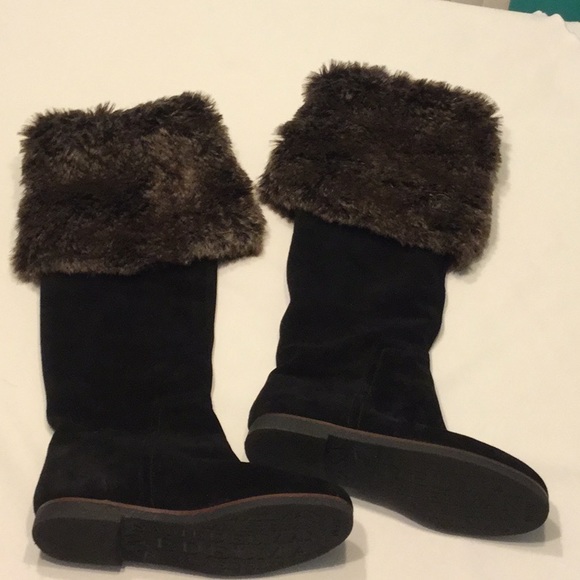 Sam Edelman Thigh High Suede Boots w/ Faux Fur New - Picture 2 of 6